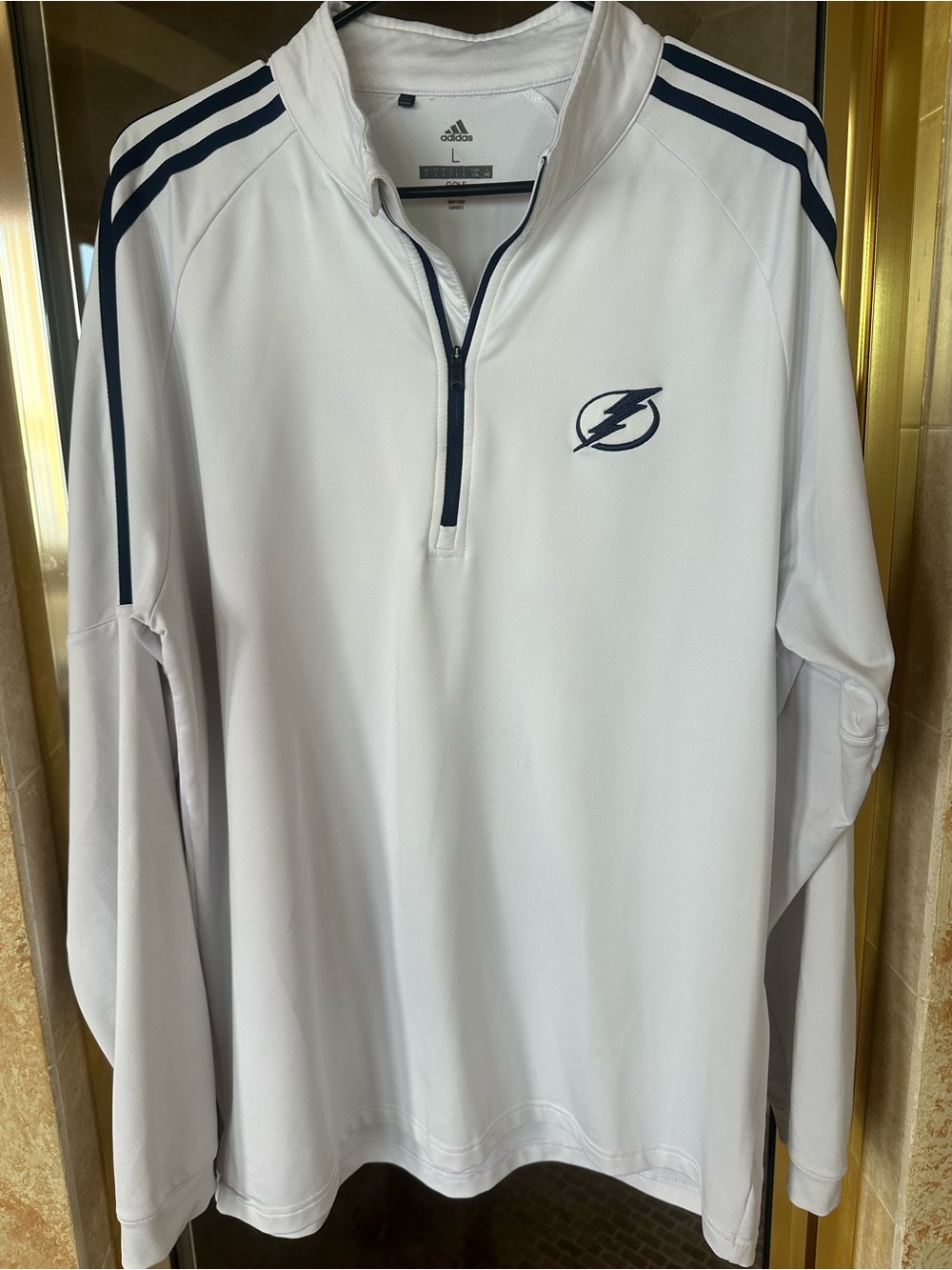Adidas Men’s White 1/4-Zip Pullover Jacket Tampa Bay Lightning